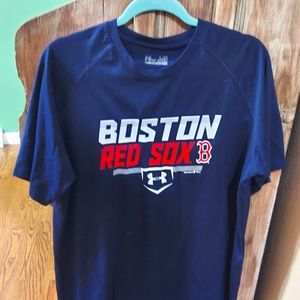 Under Armour Boston Red Sox Shirt, Navy Blue sz Large Loose